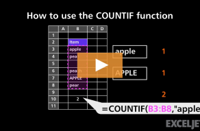 Video thumbnail for How to use the COUNTIF function