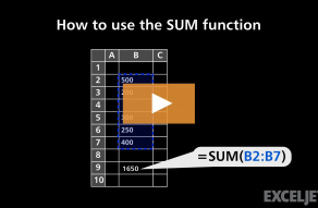 Video thumbnail for How to use the SUM function