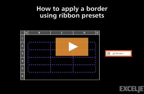 Video thumbnail for How to apply a border using ribbon presets in Excel