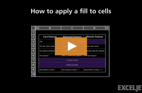Video thumbnail for How to apply a fill to cells in Excel