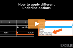 Video thumbnail for How to apply different underline options in Excel