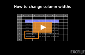 Video thumbnail for How to change column widths in Excel