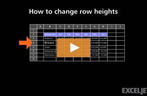 Video thumbnail for How to change row heights in Excel