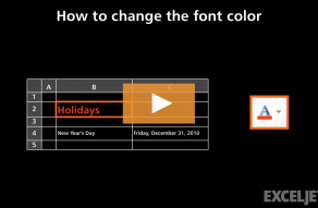 Video thumbnail for How to change the font color in Excel