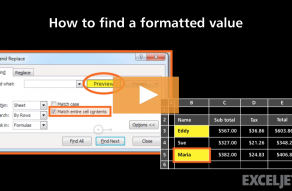 Video thumbnail for How to find a formatted value in Excel