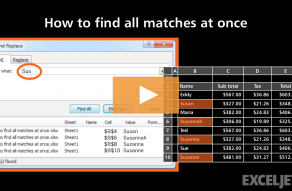 Video thumbnail for How to find all matches at once in Excel