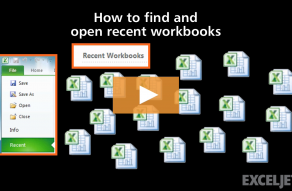 Video thumbnail for How to find and open recent workbooks