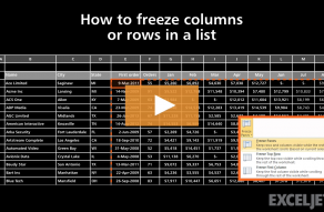 Video thumbnail for How to freeze columns or rows in a list