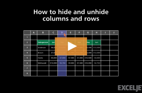 Video thumbnail for How to hide and unhide columns and rows in Excel