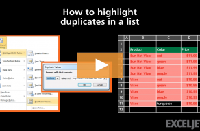 Video thumbnail for How to highlight duplicates in a list
