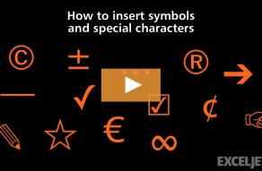 Video thumbnail for How to insert symbols and special characters in Excel