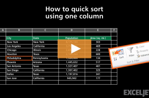 Video thumbnail for How to quick sort using one column in Excel