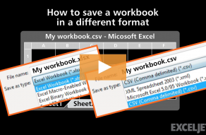 Video thumbnail for How to save a workbook in a different format