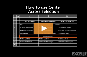 Video thumbnail for How to use Center Across Selection in Excel