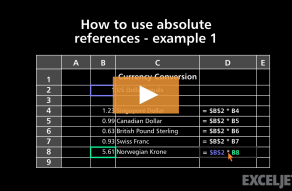 Video thumbnail for How to use absolute references - example 1