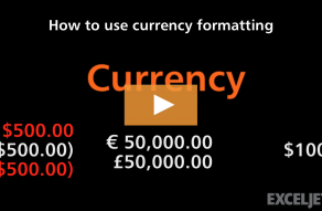 Video thumbnail for How to use currency formatting in Excel