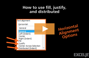 Video thumbnail for How to use fill, justify, and distributed in Excel