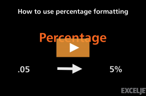 Video thumbnail for How to use percentage formatting in Excel
