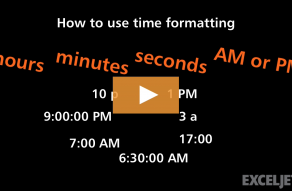 Video thumbnail for How to use time formatting in Excel