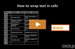 Video thumbnail for How to wrap text in cells in Excel