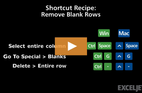 Excel Shortcut  Delete rows - 81