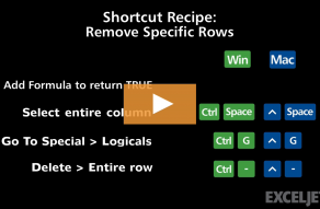 Video thumbnail for Shortcut recipe: remove specific rows