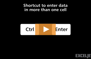 Video thumbnail for Shortcut for entering data in more than one cell in Excel