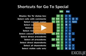 Video thumbnail for Shortcuts for Go To Special