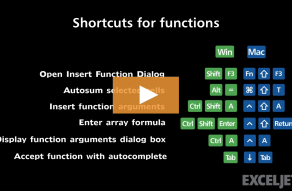 Excel Shortcut  Display function arguments dialog box - 74