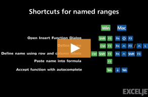Video thumbnail for Shortcuts for named ranges