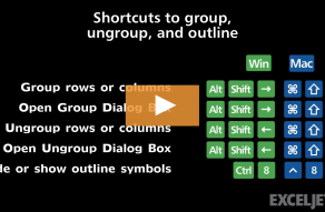 Video thumbnail for Shortcuts to group, ungroup, and outline