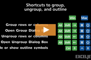 Excel Shortcut  Group rows or columns - 3