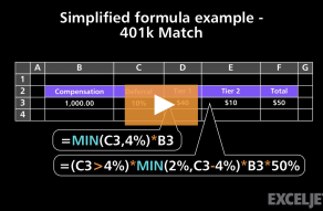 Video thumbnail for Simplified formula example 401k Match