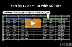 Video thumbnail for Sort by custom list with SORTBY