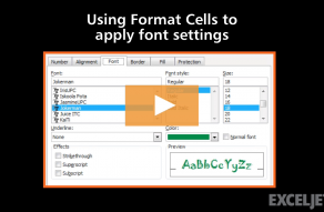 Video thumbnail for Using Format Cells to apply font settings in Excel