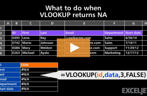 Video thumbnail for What to do when VLOOKUP returns NA