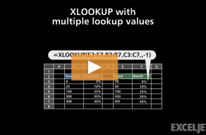 Video thumbnail for XLOOKUP with multiple lookup values