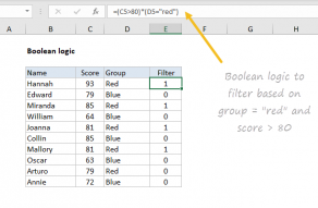 Example of formula using boolean logic