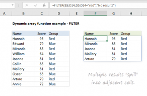 Example of dynamic array function in Excel