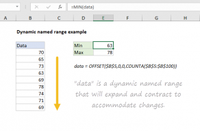  Example of a simple dynamic named range in Excel