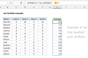 Example of an "eta lambda" with the BYROW function