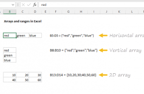 Arrays and ranges in Excel