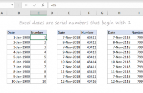 Excel dates are just serial numbers (example)
