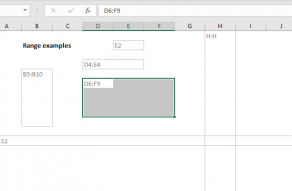 Examples of ranges in Excel