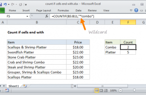 Example of wildcard in COUNTIF function