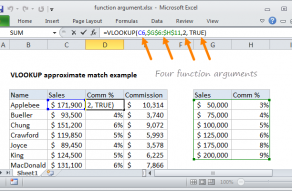 Excel function argument example