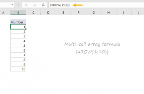 Example of multi-cell array formula