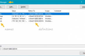 Name Manager in Excel