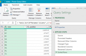 The Power Query interface