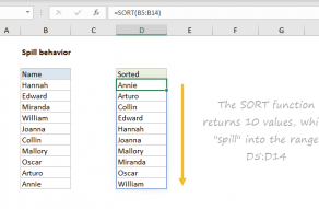 Example of "spilling" in a dynamic array formula